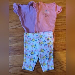Floral and Butterfly Onesie Set